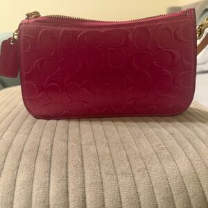 Coach Pink Embossed Leather Bag